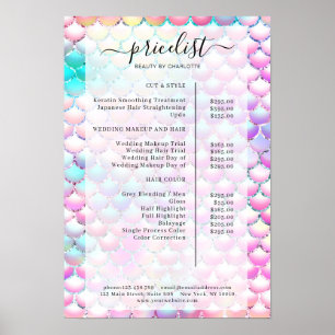 Poster Parties scintillant Mermaid Salon Motif Preisliste