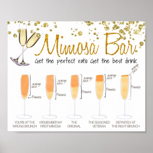 Poster Parties scintillant Mimosa Bar Bridal brunch Signa (Devant)