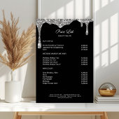 Poster Parties scintillant moderne en argent noir PreisLi