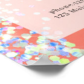 Poster Parties scintillant moderne Pêche Argent Salon Lis (Coin)