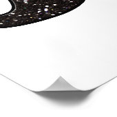 Poster Parties scintillant NOIRE AMUSANTE MUSTACHE (Coin)