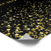 Poster Parties scintillant Noire et Or - Diplôme de scien (Coin)