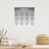 Poster Parties scintillant noire Plan alphabétique de siè (Cuisine)