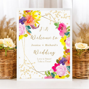 Poster Parties scintillant or boho audacieux mariage flor