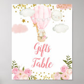 Poster Parties scintillant or Jungle à air chaud rose (Devant)