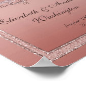 Poster Parties scintillant or rose et anneaux Mariage arg (Coin)