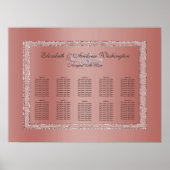 Poster Parties scintillant or rose et anneaux Mariage arg (Devant)