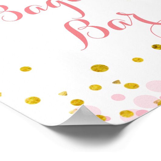 Poster Parties scintillant or rose lune aquarelle Bagel B (Coin)