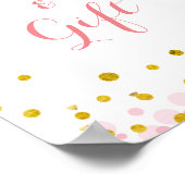 Poster Parties scintillant or rose lune aquarelle signe c (Coin)