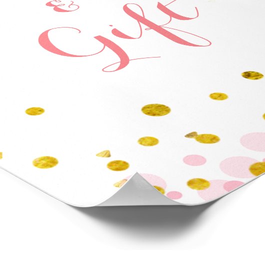 Poster Parties scintillant or rose lune aquarelle signe c (Coin)