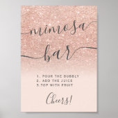 Poster parties scintillant or rose ombre blush mimosa bar (Devant)
