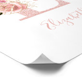 Poster Parties scintillant or Rose pâle  floral E (Coin)