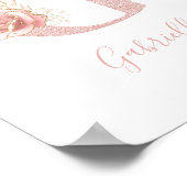 Poster Parties scintillant or Rose pâle floral G (Coin)