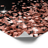 Poster Parties scintillant or rose sur Black 70th Birthda (Coin)