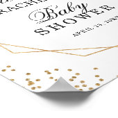 Poster Parties scintillant or vertes Panneau Baby shower (Coin)