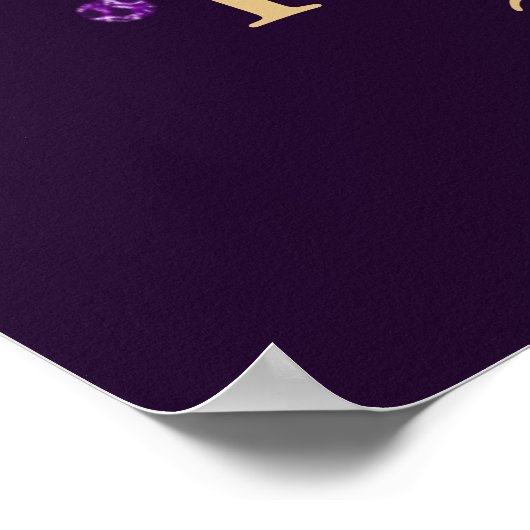 Poster Parties scintillant pourpre et ballons d'or Annive (Coin)