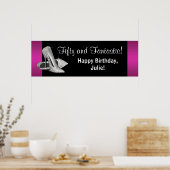 Poster Parties scintillant rose chaud talons hauts banniè (Cuisine)