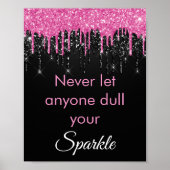 Poster Parties scintillant rose chic Motivation (Devant)