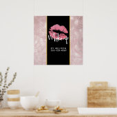 Poster Parties scintillant rose lèvres et Rose Gold Tropi (Cuisine)