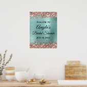 Poster Parties scintillant rose or Pale Turquoise Fête de (Cuisine)