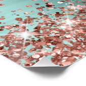 Poster Parties scintillant rose or Pale Turquoise Fête de (Coin)