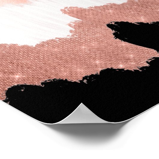 Poster Parties scintillant rose or Rose moderne fille bro (Coin)