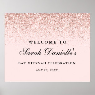 Poster Parties scintillant rose pâle Confetti Accueil per