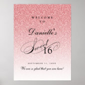 Poster Parties scintillant rose pâle Douce 16 Accueil per (Devant)