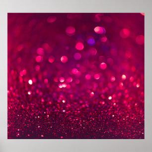 Poster Parties scintillant rose rouge : Bokeh Abstrait