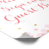 Poster Parties scintillant rose S'il vous plaît signer no (Coin)