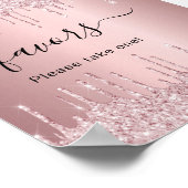Poster Parties scintillant rose vif gouttes parti faveurs (Coin)