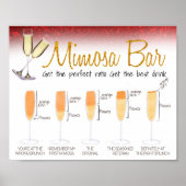 Poster Parties scintillant rouge Mimosa Bar Bridal brunch (Devant)