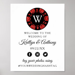 Poster Parties scintillant rouge Monogram Poker Chip Casi