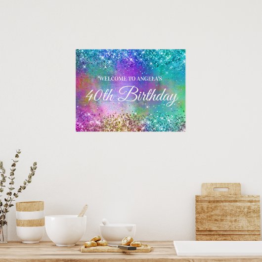 Poster Parties scintillant Sparkly Mermaid Foil 40e anniv (Cuisine)