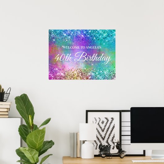 Poster Parties scintillant Sparkly Mermaid Foil 40e anniv (Bureau à domicile)