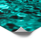 Poster Parties scintillant texture turquoise brillante (Coin)