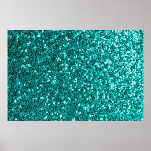 Poster Parties scintillant texture turquoise brillante (Devant)
