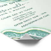 Poster Parties scintillant turquoise et or Agate Géode Bu (Coin)