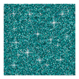Poster parties scintillant turquoise irisée