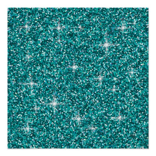 Poster parties scintillant turquoise irisée (Devant)