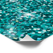 Poster parties scintillant turquoise irisée (Coin)