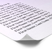 Poster Parties scintillant violette Plan alphabétique de (Coin)