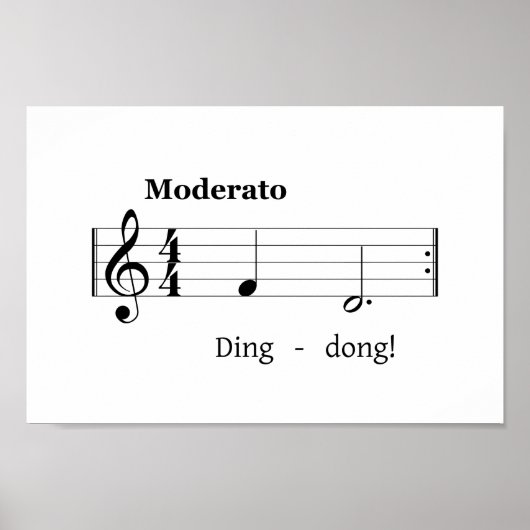 Poster Partition musicale pour Doorbell Sound Accueil hum (Devant)