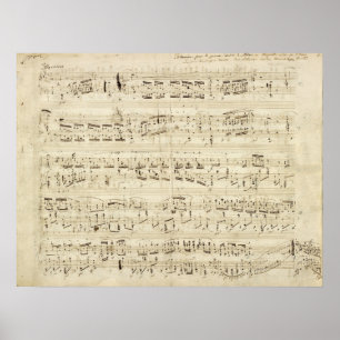 Poster Partition sur parchemin manuscrite en encre