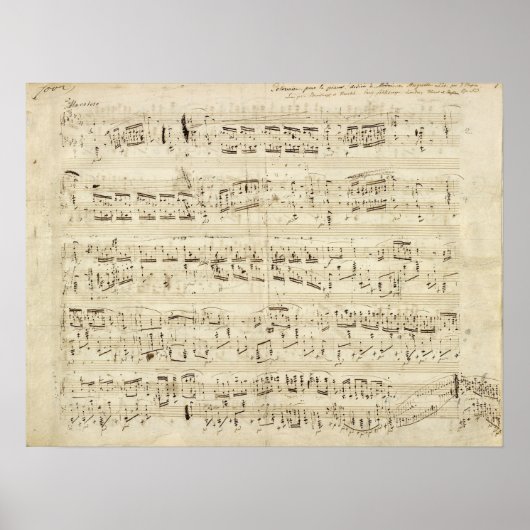 Poster Partition sur parchemin manuscrite en encre (Devant)