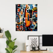 Poster Parto de Viola Bom Menage, Cubisme, (Bureau à domicile)