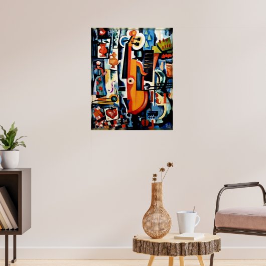 Poster Parto de Viola Bom Menage, Cubisme, (Salon 3)