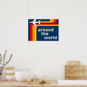 Poster partout dans le monde, rayures rétro (Cuisine)