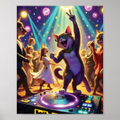 Poster Party Cat DJ Dirigeant l'Ultimate Dance Floor Bash (Devant)