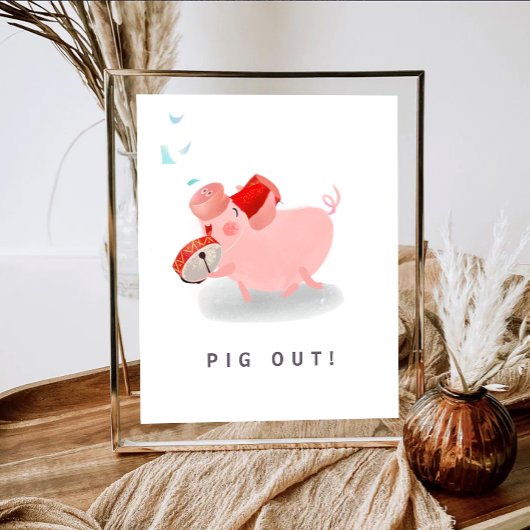 Poster Party Pig Out Sign